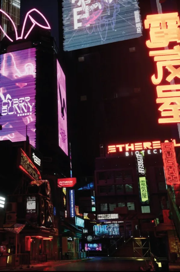 Neon Divide: A Cyberpunk City